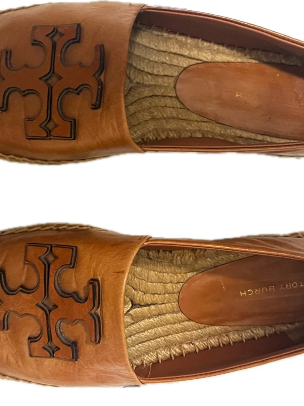 Tory Burch Men’s Tan Leather Espadrille Slippers